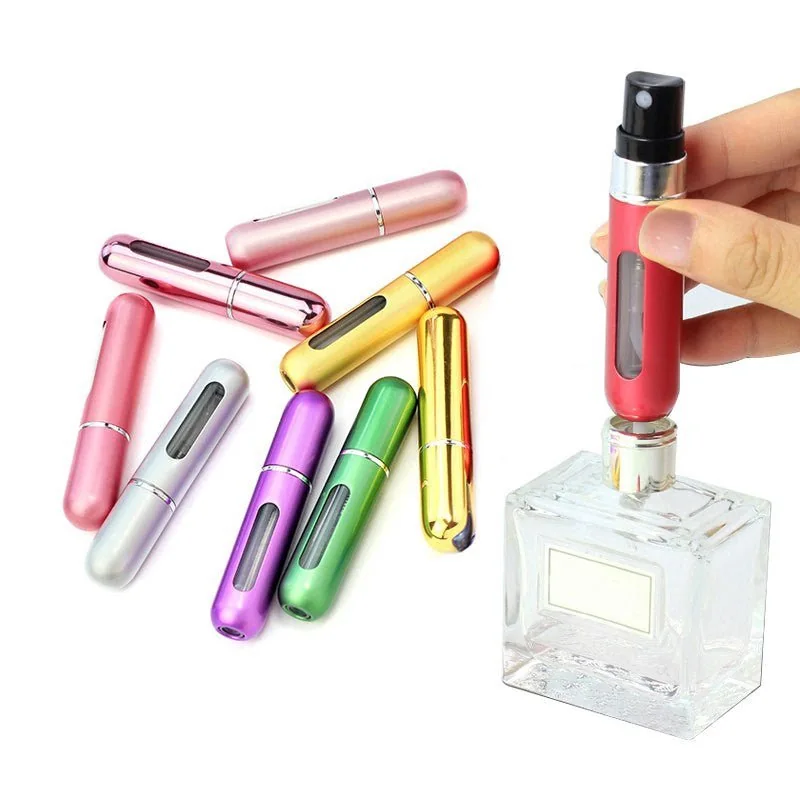 PERFUMERO COLOR ROSADO BRILLANTE PORTATIL AUTO RECARGABLE EN SPRAY 5ML